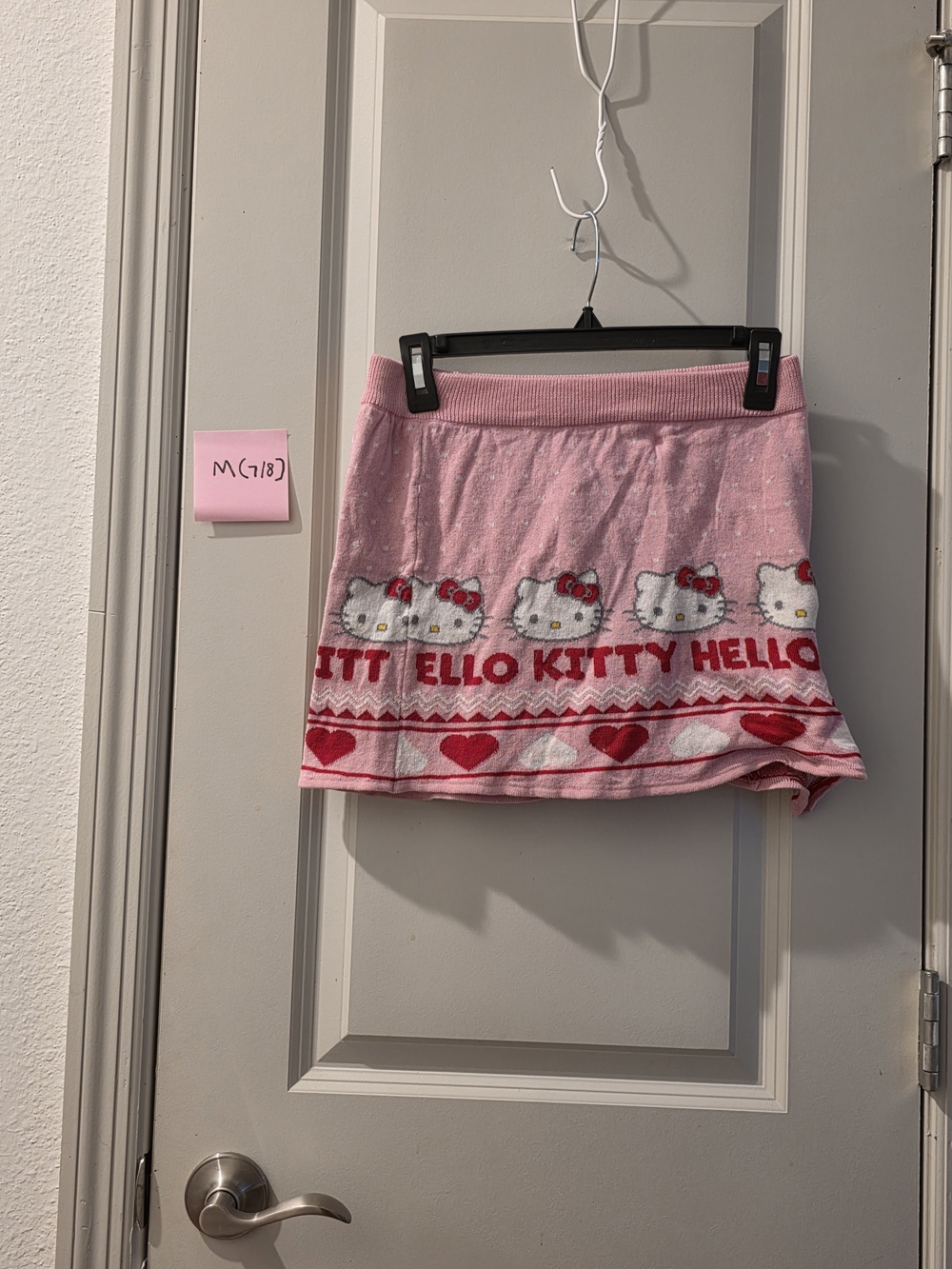 Hello Kitty Pink and Red Knit Skirt for Kids